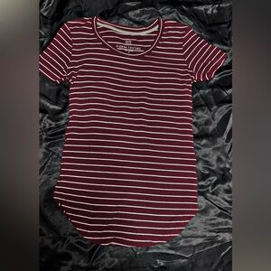 Maroon Striped Top